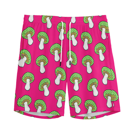 Crazy Mushroom Pattern Print Men's Sports Shorts