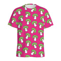 Crazy Mushroom Pattern Print Men's Athletic T-Shirt