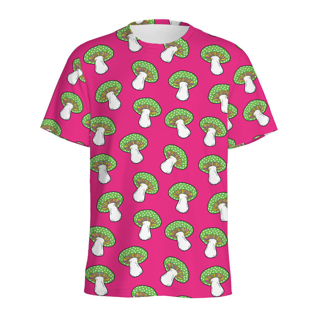 Crazy Mushroom Pattern Print Men's Sports T-Shirt