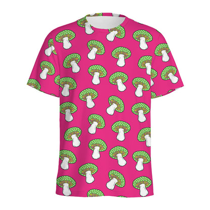 Crazy Mushroom Pattern Print Men's Sports T-Shirt