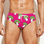 Crazy Mushroom Pattern Print Men's Swim Briefs