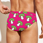 Crazy Mushroom Pattern Print Men's Swim Briefs