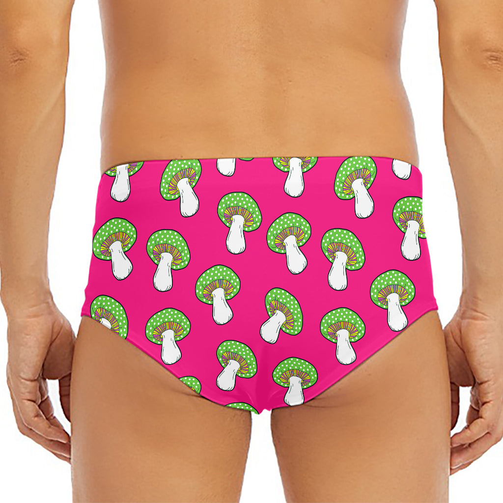 Crazy Mushroom Pattern Print Men's Triangle Swim Briefs