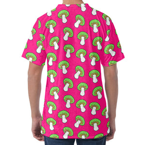 Crazy Mushroom Pattern Print Men's Velvet T-Shirt