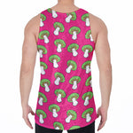 Crazy Mushroom Pattern Print Men's Velvet Tank Top