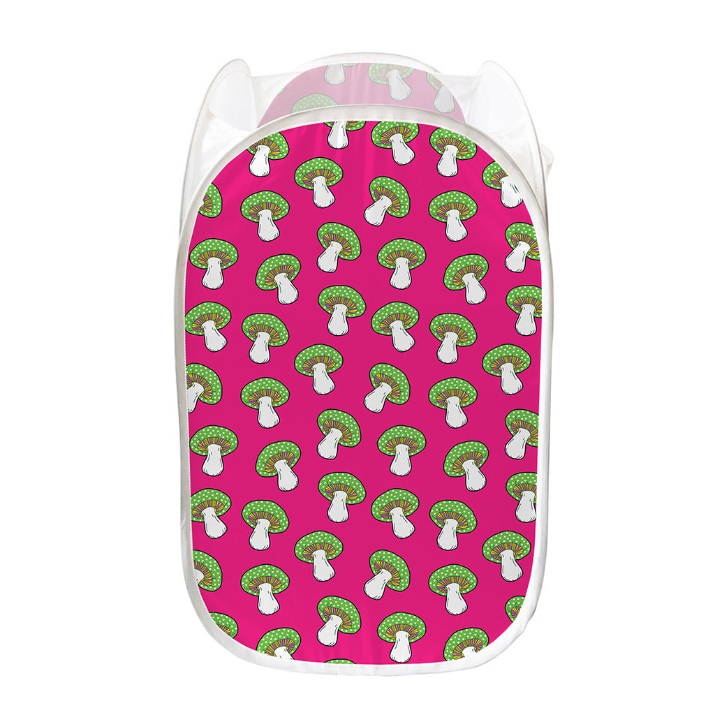 Crazy Mushroom Pattern Print Mesh Laundry Hamper