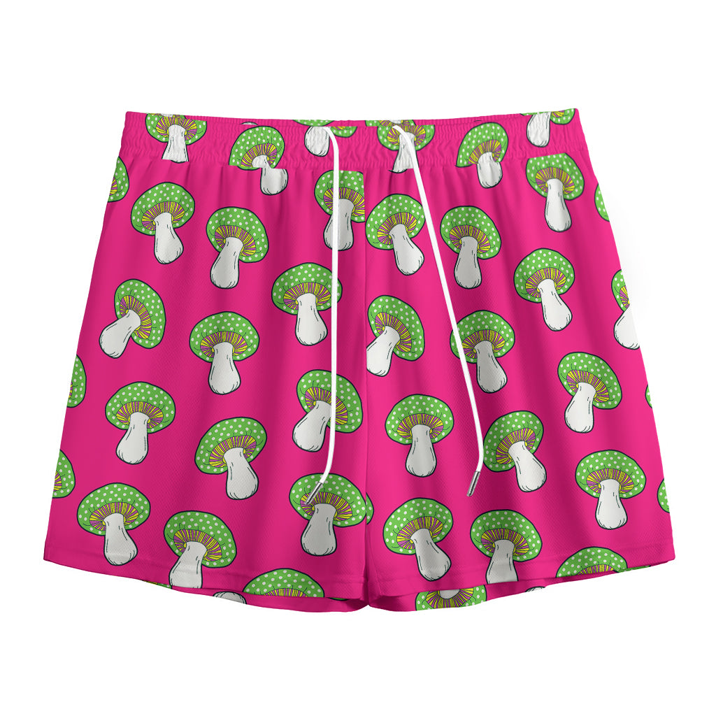 Crazy Mushroom Pattern Print Mesh Shorts