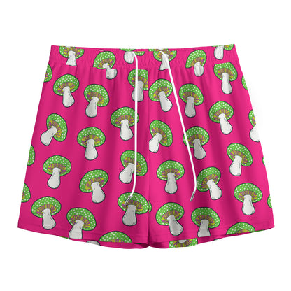Crazy Mushroom Pattern Print Mesh Shorts