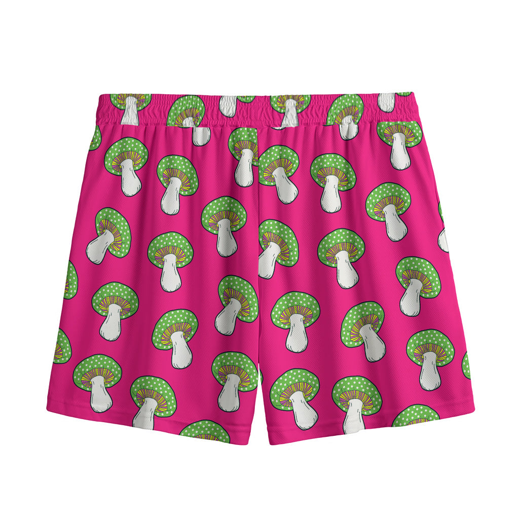 Crazy Mushroom Pattern Print Mesh Shorts