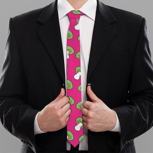 Crazy Mushroom Pattern Print Necktie