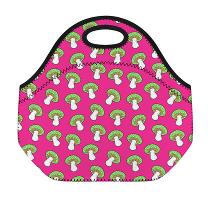 Crazy Mushroom Pattern Print Neoprene Lunch Bag