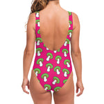 Crazy Mushroom Pattern Print One Piece Swimsuit