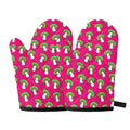 Crazy Mushroom Pattern Print Oven Mitts