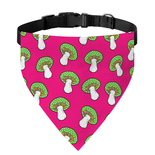 Crazy Mushroom Pattern Print Over The Collar Dog Bandana