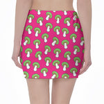 Crazy Mushroom Pattern Print Pencil Mini Skirt