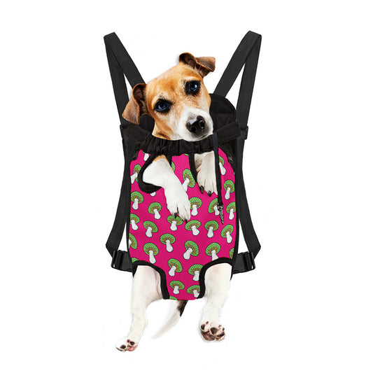 Crazy Mushroom Pattern Print Pet Carrier Backpack