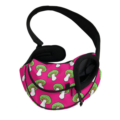 Crazy Mushroom Pattern Print Pet Sling Carrier