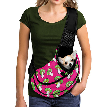 Crazy Mushroom Pattern Print Pet Sling Carrier