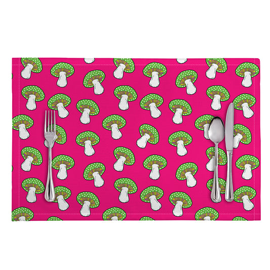Crazy Mushroom Pattern Print Placemat