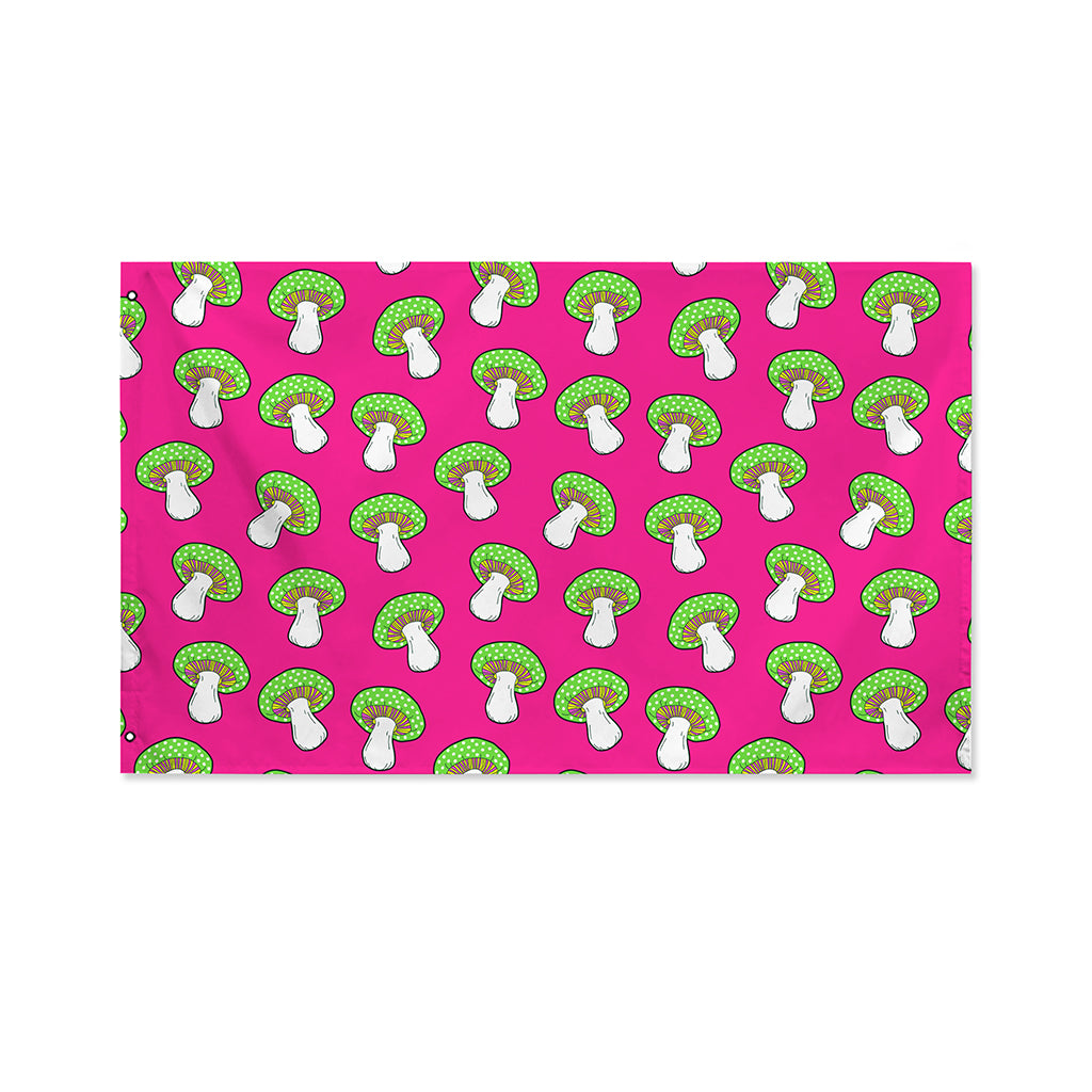 Crazy Mushroom Pattern Print Polyester Flag
