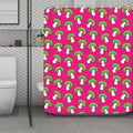 Crazy Mushroom Pattern Print Polyester Shower Curtain