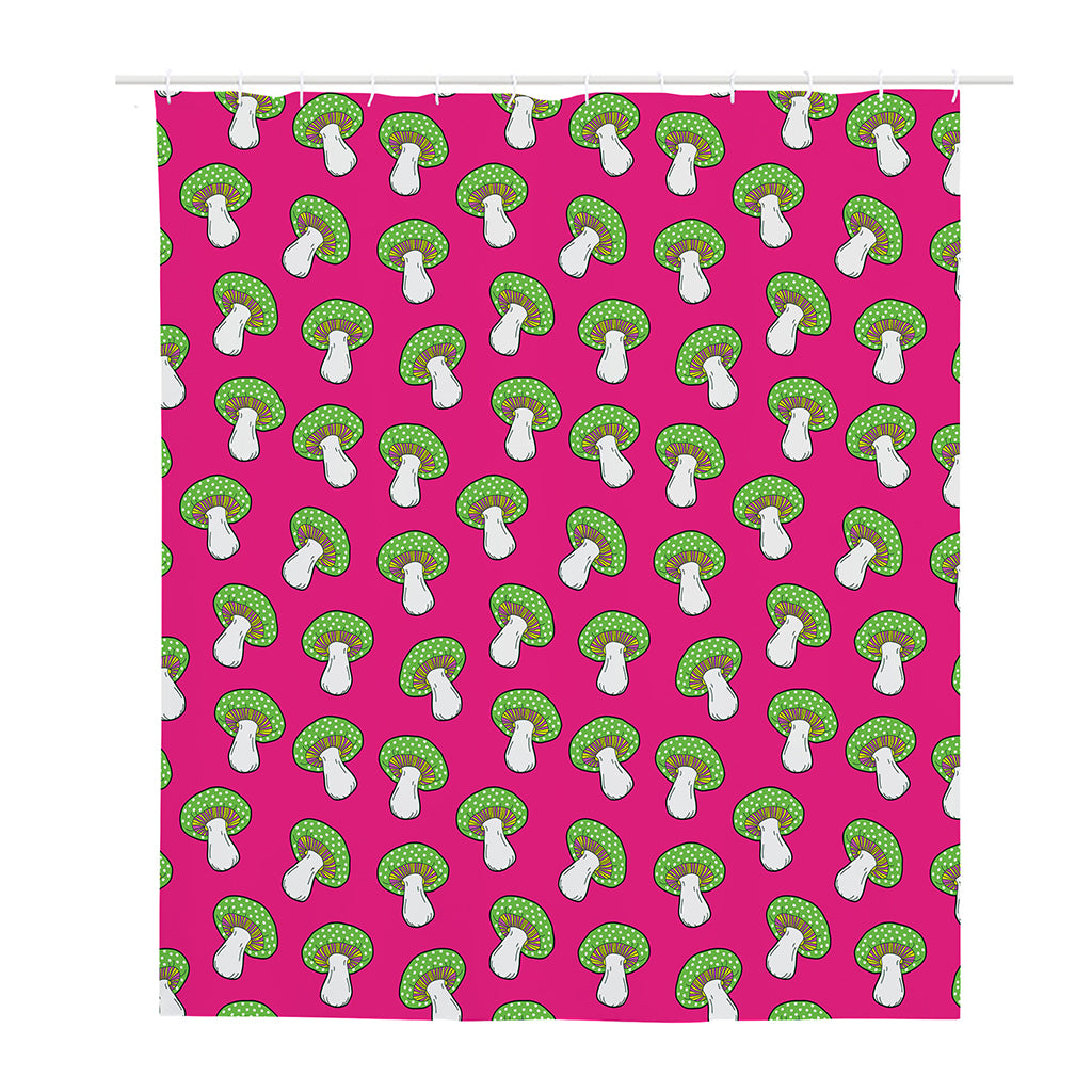 Crazy Mushroom Pattern Print Polyester Shower Curtain