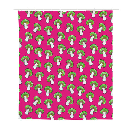 Crazy Mushroom Pattern Print Polyester Shower Curtain