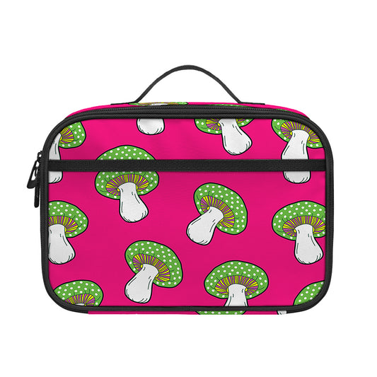 Crazy Mushroom Pattern Print Portable Lunch Bag