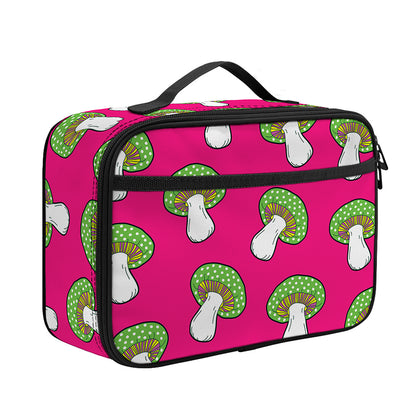 Crazy Mushroom Pattern Print Portable Lunch Bag