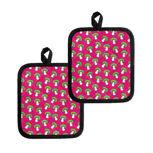 Crazy Mushroom Pattern Print Pot Holders