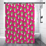 Crazy Mushroom Pattern Print Premium Shower Curtain