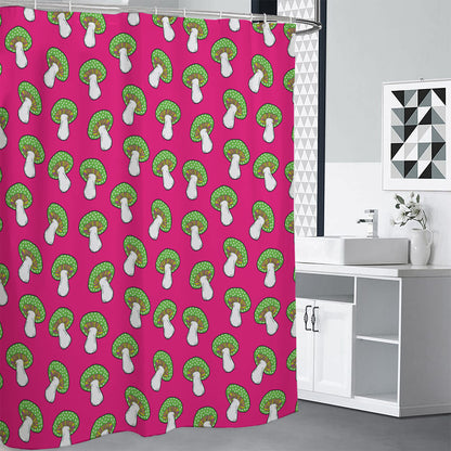 Crazy Mushroom Pattern Print Premium Shower Curtain