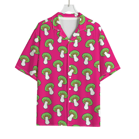 Crazy Mushroom Pattern Print Rayon Hawaiian Shirt