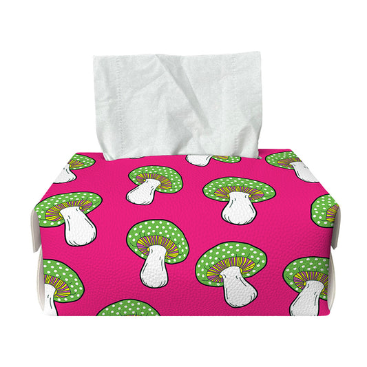 Crazy Mushroom Pattern Print Rectangle Tissue Box Cover