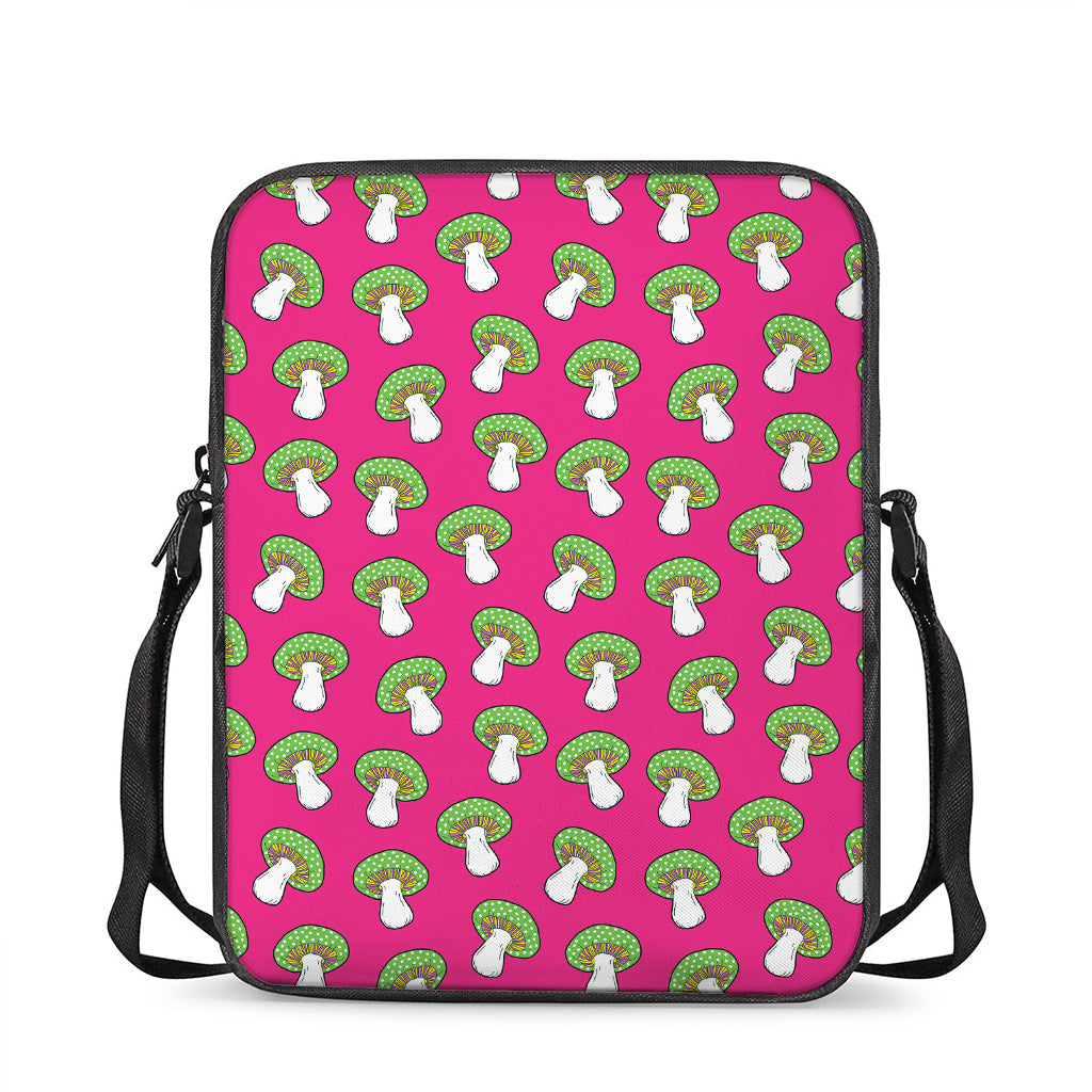 Crazy Mushroom Pattern Print Rectangular Crossbody Bag