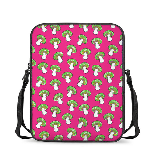 Crazy Mushroom Pattern Print Rectangular Crossbody Bag