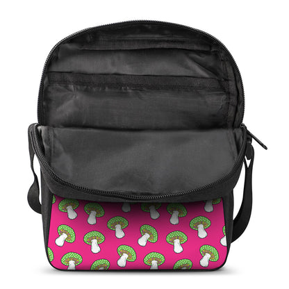 Crazy Mushroom Pattern Print Rectangular Crossbody Bag