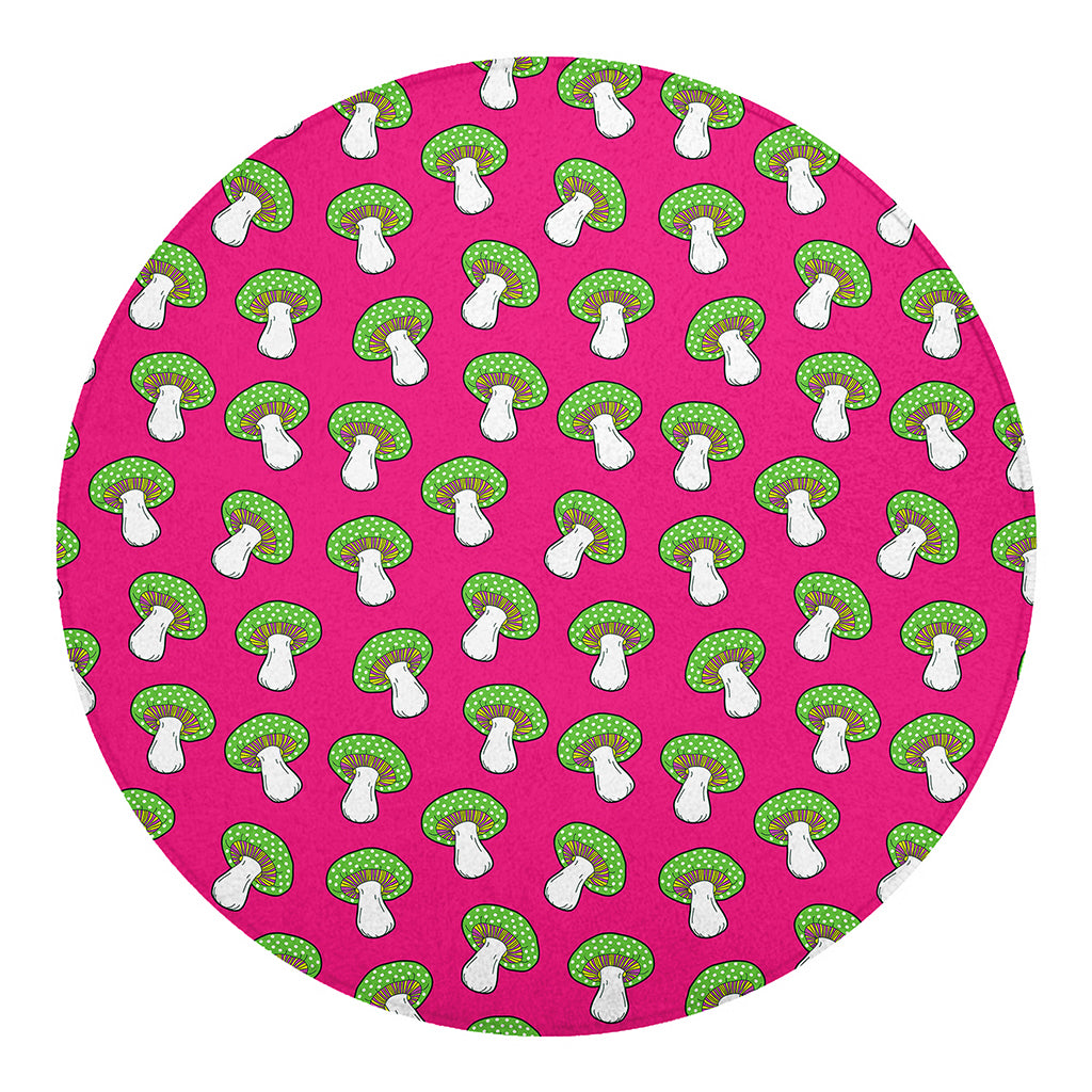 Crazy Mushroom Pattern Print Round Blanket