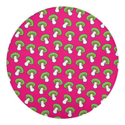 Crazy Mushroom Pattern Print Round Blanket