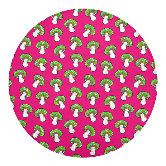 Crazy Mushroom Pattern Print Round Blanket