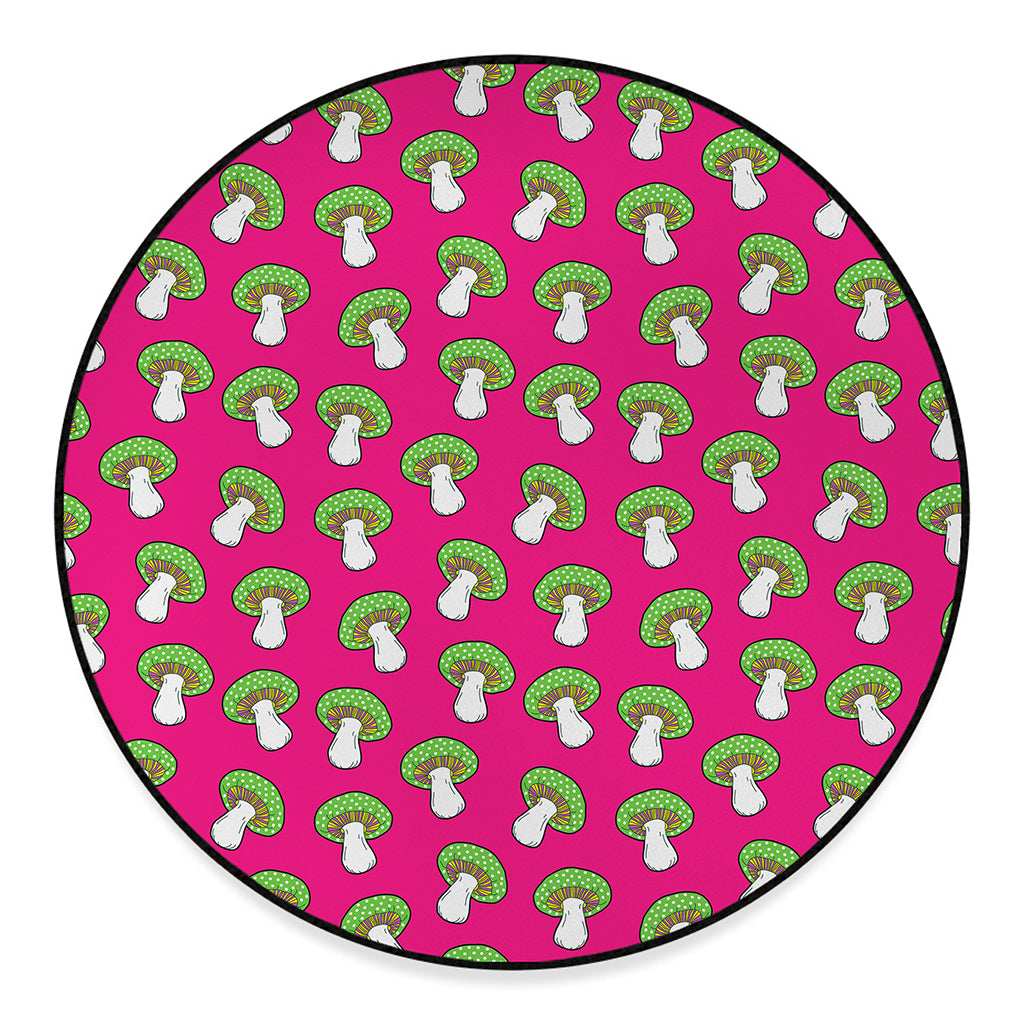 Crazy Mushroom Pattern Print Round Floor Mat