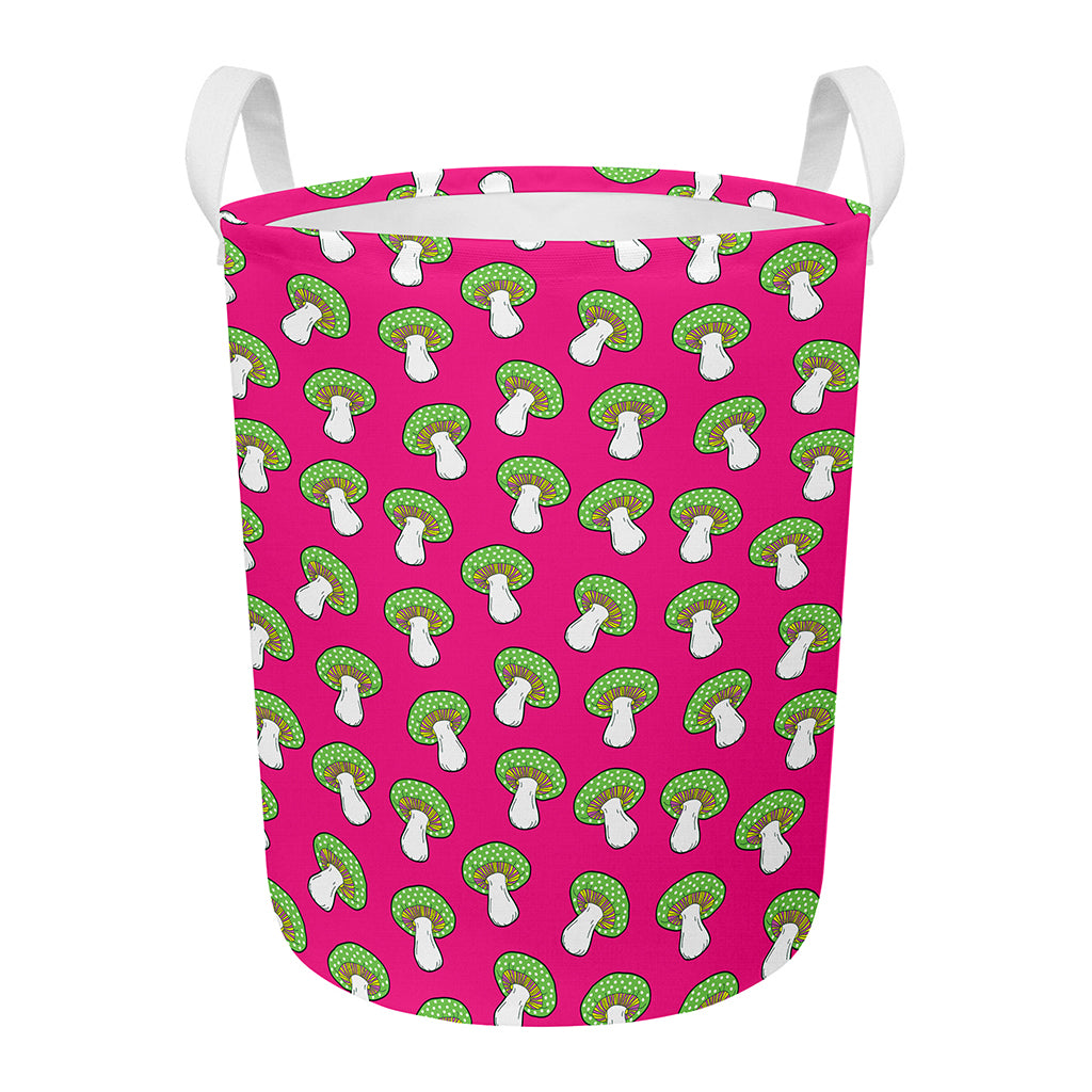 Crazy Mushroom Pattern Print Round Laundry Basket
