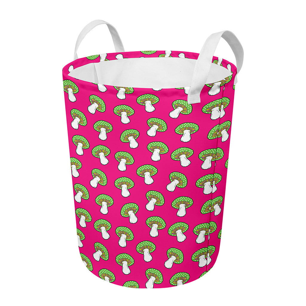 Crazy Mushroom Pattern Print Round Laundry Basket