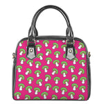 Crazy Mushroom Pattern Print Shoulder Handbag