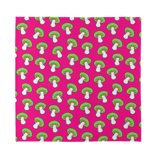 Crazy Mushroom Pattern Print Silk Bandana
