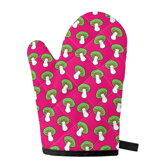 Crazy Mushroom Pattern Print Single Oven Mitt