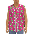 Crazy Mushroom Pattern Print Sleeveless Baseball Jersey