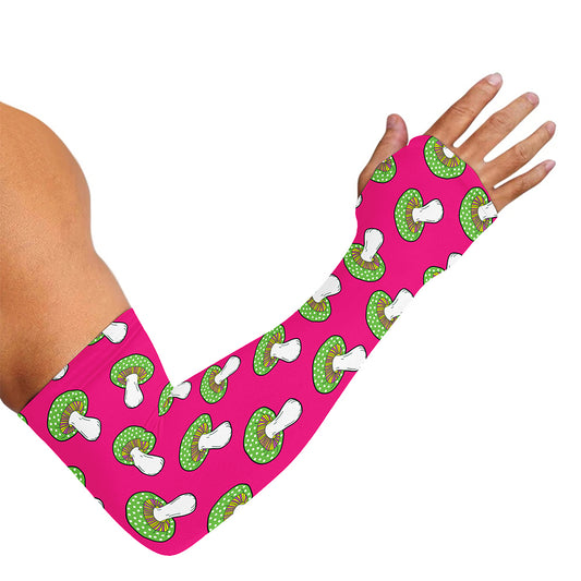 Crazy Mushroom Pattern Print Sun Protection Arm Sleeves