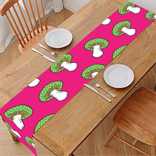 Crazy Mushroom Pattern Print Table Runner