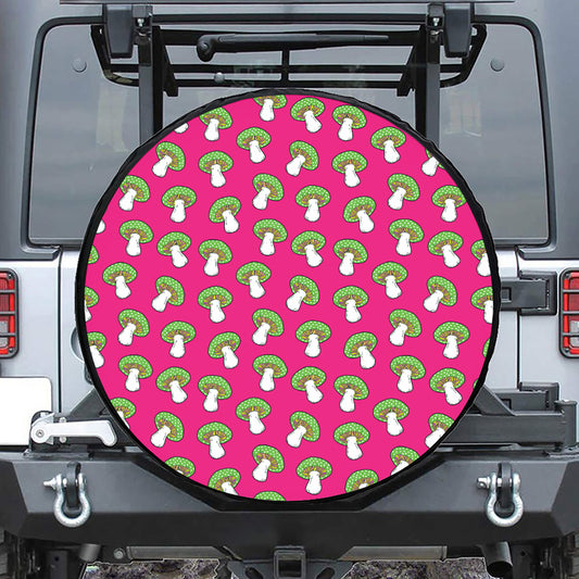 Crazy Mushroom Pattern Print Tire Cover